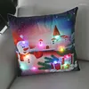 Capa de Natal de travesseiro 45x45 travesseiros de decoração de luz LED para sofá -lança travesseiro de santa capas de decoração de casa