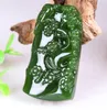 Colares pendentes de bambu verde -pingente Emerald Jasper Gem Jóia de Jóia de Amuleto