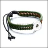 Charm Armband Noosa handgjorda v￤vning l￤der casual vintage punk armband diy 18mm ingef￤ra snap -knapp f￶r ￤lskare mtilaye dhseller2010 dhi2v