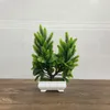 Flores decorativas Ornamentos Simulação Cão de Cão de Cão de Bonsai Plantas Verdes de Plástico Artificial Pequeno Passo para o Home Office Garden