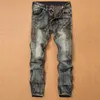 Jeans da uomo Pantaloni da uomo Splicing Jean Pantaloni in denim Biker Alta qualità Maschio Dritto Casual Designer Molti MultiPocket Comodo 220831