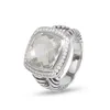 Klassieke Ring voor Vrouwen Ingelegd Wit Kristal Kleur Zirkoon Mode Hip Hop Sieraden Accessoires Banket Party Gift235Q