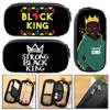 Astucci per cosmetici Young Black King Astuccio per matite Borsa per cancelleria per ragazzi afro Melanina Zaini per bambini Materiale scolastico per bambini