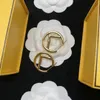 Wysoka wersja Kolczyki Letter Letter Hoop Wysokiej jakości złoto Plaped Non-Deliving Classic Simple Luksus Mashion Gift Wysoka nazwa Designer Jewelry F Style
