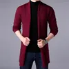 남자 스웨터 순수한 색상 안티-링크 남성 가디건 스웨터 가을 겨울 겨울 편직 모든 일치 긴 소매 작업