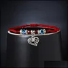 Bracelets de charme Lucky Red String Bracelet Blue Turkish Ear Ey Eye Charm Bracelets For Mulheres homens Mades de Jóias de Amizade Madeiradas C3 Dr Dhpf7