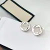 Stud Original Véritable 925 Sterling Silver Classics Style Rétro Haute Qualité Boucles D'oreilles Femmes Logo Glamour GGift