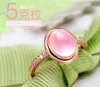 Wedding Rings 5 Karat Pink Round Cz Zircon Ring For Women Jewelry Rose Gold Color Engagement Female Bijoux Party Gift Top Quality