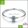 Bangle Real 925 Sterling Sier Blue Lucky Evil Eye of Guarding Armband Bangles Diy Accessories Smycken Drop Delivery 2021 Bdejew DHPP7