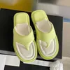 New Ladies Slippers Luxury Designer Sandals Flat Rubber Beach Shoes Thick Bottom Sheepskin Foaming Outsole Candy Color Bread Flip-flops 2cm 35-40