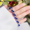 Link Bracelets Noble Round Zirconia Dislocation Inlay Bracelet For Women Party White And Blue Hand Jewelry With Extension ChainLink Chain