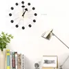 Horloges murales silencieuses boule ronde horloge en bois décor à la maison Design moderne 3D pour accessoires de décoration de salon avec mouvement d'importation 220830