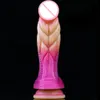 Beauty Items Kleurrijke Gradiënt Dildo Realistische Strapon Dildo Zachte Siliconen Grote Penis Met Zuignap G Spot Stimulatie sexy Speelgoed voor Vrouwen