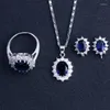 Necklace Earrings Set MOFLO 2023 Women Multi Colors Crystal Blue Cubic Zircon Pendant Rings Wedding Jewelry