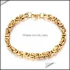 Linkketen Groothandel 5mm 316L Titanium staal Goud Zwarte kleur Imperiale ketting Bracelet Fashion Cool Mens Sieraden Kerstmis B Lulubaby DHB3M