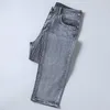 Mens Jeans Classic Style Business Casual Advanced Stretch Regular Fit Denim Trousers Gray Blue Pants Male 220831