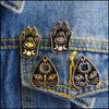 Broches Broches Broches Gothique Chat Magique Broche Émail Broche Sorcière Empreintes Lune Étoile Bijoux C3 Drop Delivery 2021 Mjfashion Dhqgo