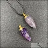 Pendant Necklaces Cone Prism Pendum Reiki Healing Crystal Energy Stone Quartz Pendant Necklaces Fashion Women Men Jewelr Dhseller2010 Dh3Vo