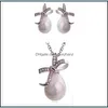 Orecchini Collana La maggior parte della collana di perle di cristallo e orecchini Set di gioielli di moda della Corea del Sud per le donne 7 D3 D Sexyhanz Dhwsq