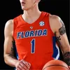 Aangepaste Florida Gators Statistieken Basketball genaaid Jersey NCAA College Elk naamnummer Omar Payne Andrew Nembhard Scottie Lewis T