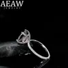 Anelli di nozze anello solitario AEAW 40 Asscher Cut Lab Diamond Eccellente banda abbinata per donne Solid 10K 14K 18K White Gold 220829