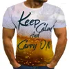 Camisetas masculinas camisetas masculinas camisetas estampas de cerveja 3D é carta de tempo masculino masculino engraçado camiseta curta de manga curta