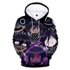 Dames hoodies kokichi ouma 3d hoodie sweatshirts mannen vrouwen print pullover unisex harajuku tracksui