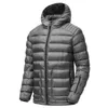 Jackets masculinos Autumn Inverno Novo Ultralight Classic Classic grosso quente com capuz de capuz