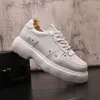 Luxury Designers Dress Wedding Party Shoes Spring Fashion Breathable White Casual Leather Sneakers Round Toe Thick Bottom Business Driving Walking Loafers