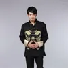 Men's Jackets Tops Traditional Chinese Style Embroidery Dragon Hanfu Blouse Tang Suit Men Cheongsam Coats Robe Chinoise