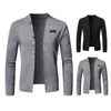 Pulls pour hommes Manteau tricoté pour hommes Cardigan confortable Avant ouvert Chaud Chic Pull de couleur pure