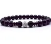 Fashion Strons Stone Natural 8 mm Punk Bouddha Head Agate Chakra Reiki Bouddha Bracelet Bracelet Elastic Bangles S5J