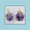 Pendant Necklaces Pretty Nature Stone Pendants Amethyst Rose Quartz White Crystal Lemon Fluorite Charms For Necklace Dro Dhseller2010 Dh1Lo