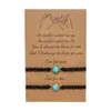 Friendship Card Bracelet European&American Simple Creative Alloy Inlaid Natural Stone Woven Bracelets Lovers Bracelets