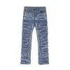 Мужские джинсы Ретро рваные рваные джинсы для мужчин Прямые потертые Harajuku Хип-хоп Свободные джинсовые брюки Vibe Style Повседневные джинсовые брюки 220831