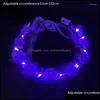 Party Decoration Party Decoration Glowing Garland Wedding Crown Flower Headband Led Light Christmas Neon Wreath Luminous Homeindustry Dhzmj