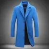 남자 재킷 남자 트렌치 캐주얼 긴 양모 블렌드 새로운 패션 남성 가을 싱글 가슴 의상 크기 5xl l220830