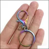 Kluczowe pierścienie Chromatyczne pęcherzyki tęczy metalowe pierścień klawiszowy Pierścienie podzielone unisex breling uchwyt akcesoria upuszcza dostawa 2021 biżuteria dh dhgob