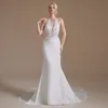 Mermaid Bridal Wedding Dress Printed Embossed Design Sexy Strapless Backless Slim YS00065