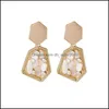 Lámpara colgante Sevenstone Lámpara colgante Pendientes llamativos de aceite con gota de grava geométrica beige para mujer niña 152C3 Dhseller2010 Dhbsu