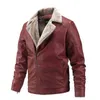 Men's Jackets Winter Fleece Leather Fur Pu Slope Zipper Slim Fit Branded Cashmere L220830