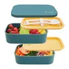 أدوات المائدة مجموعات Bento Box للبالغين الأطفال - 1.6L LUNDER Container Boxes Work Or Work أو School Snack Backing