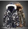 Jaquetas masculinas colarinho de pele macho colar de camuflagem acolchoada parka mens de inverno médio de inverno de inverno espessoso algodão quente L220830