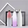 Water Bottles Wholesale 17oz Blank DIY Cola Bottle Heat Transfer Printing Mug Stainless Steel Vacuum Cup Sublimation Ombre Color Tumbler