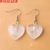 Natural Stone Necklace Jewelry Sets For Woman White Crystal Heart Pendant Earrings Bridal Wedding Set O9497
