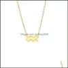 Collane con ciondolo 12 Collana di costellazioni Segno zodiacale Collane con ciondolo in oro in acciaio inossidabile Regalo di compleanno per donna Ragazza all'ingrosso Dhwo7