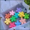 Pinces à cheveux Barrettes 7,5 cm Couleur unie en forme de fleur Griffes de cheveux Clip givré pour femmes Barrettes de queue de cheval Filles Candy Dhseller2010 Dhxc3