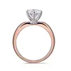 Solitário Anel Anéis de Casamento D Cor 10 quilates 65mm Corte Redondo Diamante Solitaire Anel de Noivado Sólido 14K Rosa Ouro Branco 220829