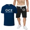 Men's Tracksuits 2022 CZ Ceska Zbrojovka Czech Firearms Mens Male Summer Casual T-Shirt Short Sports Running Basketball Training Print Suits