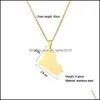 Pendant Necklaces Stainless Steel Necklace Republic Of Iraq Map Personalized Geometric Clavicle Chain Woman Pendant Necklaces Jewelry Dhvd2